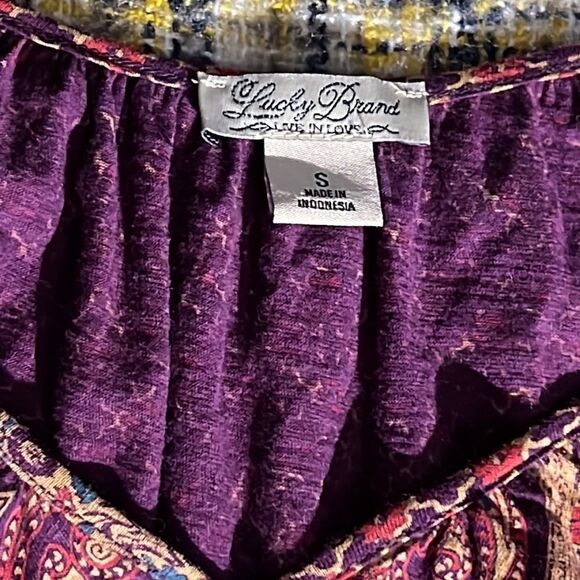 Lucky Brand Paisley and Floral Print V-Neck Blouse Size Small - Picture 7 of 11